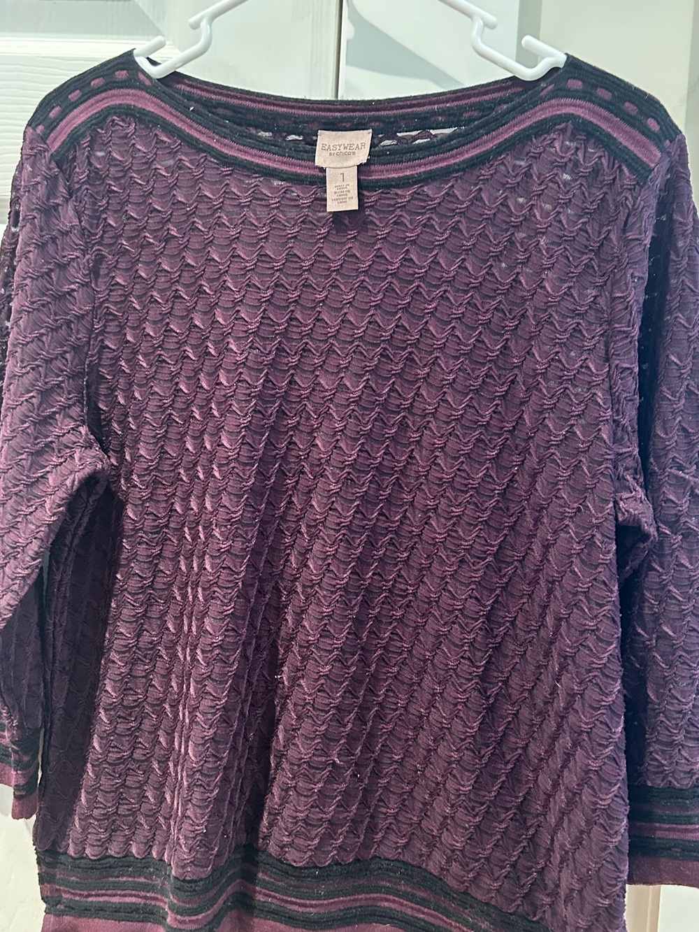 Chico's Plum Textured Knit Sweater Top